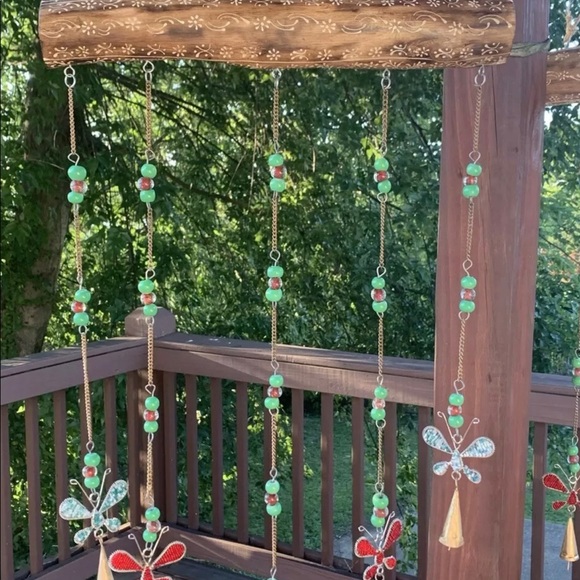Beaded Dragonflies Wind Chime Sun Catcher Mobile - Picture 4 of 7